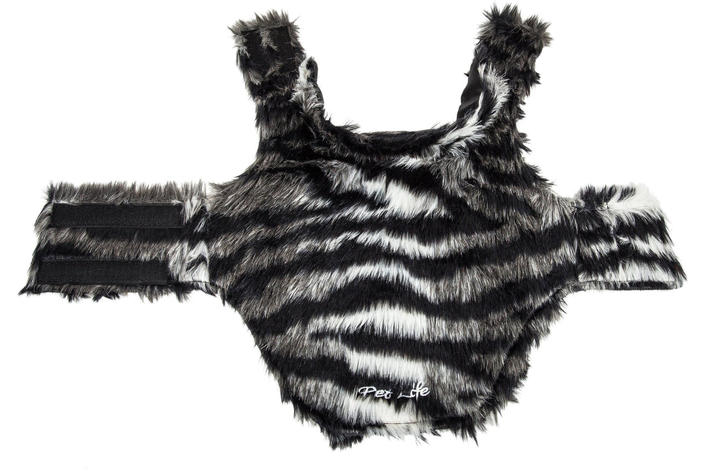 Pet Life ® Luxe 'Chauffurry' Zebra Patterned Designer Mink Fur Dog Coat