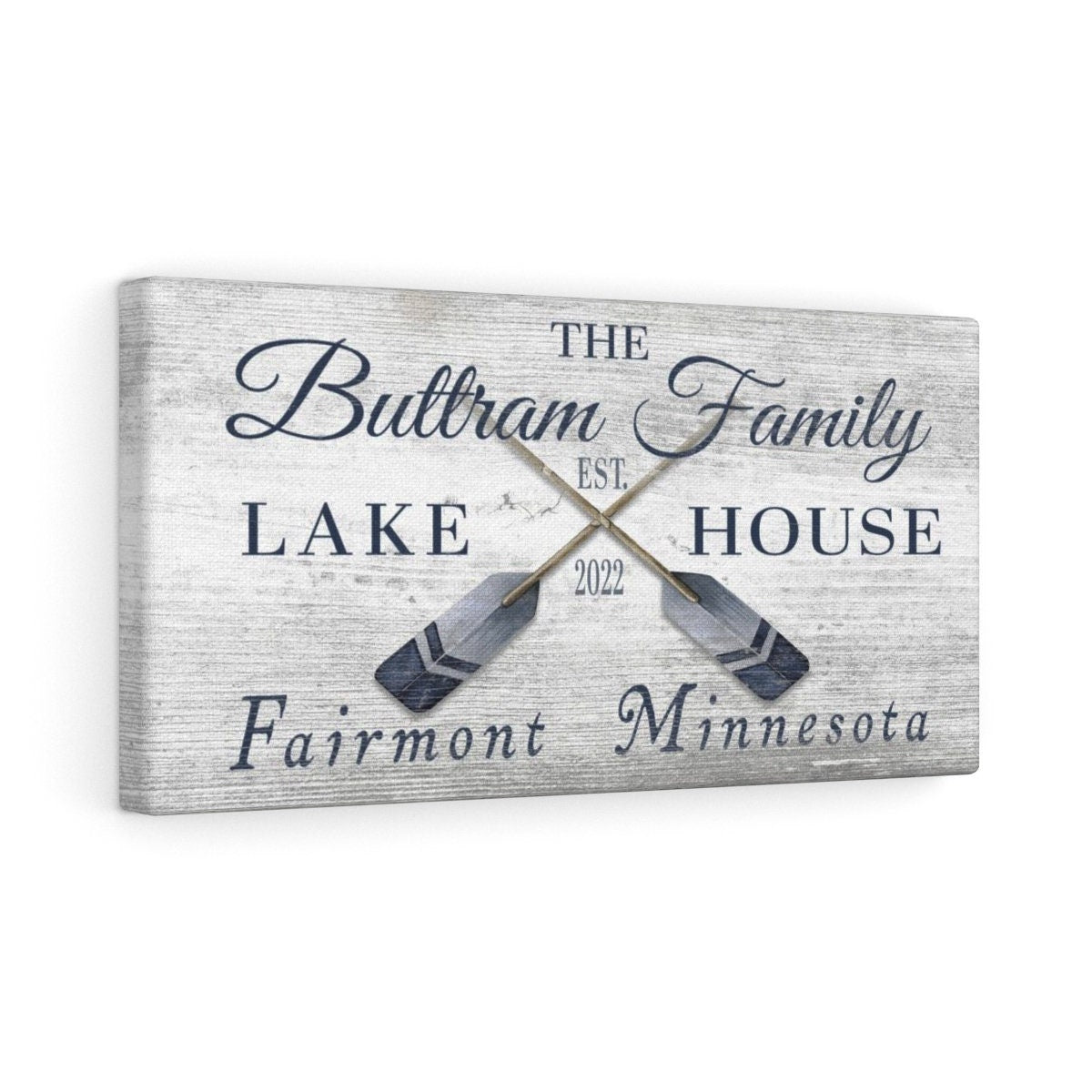 Longitude Latitude Personalized Coordinates Sign, With, Rustic Oars Paddles