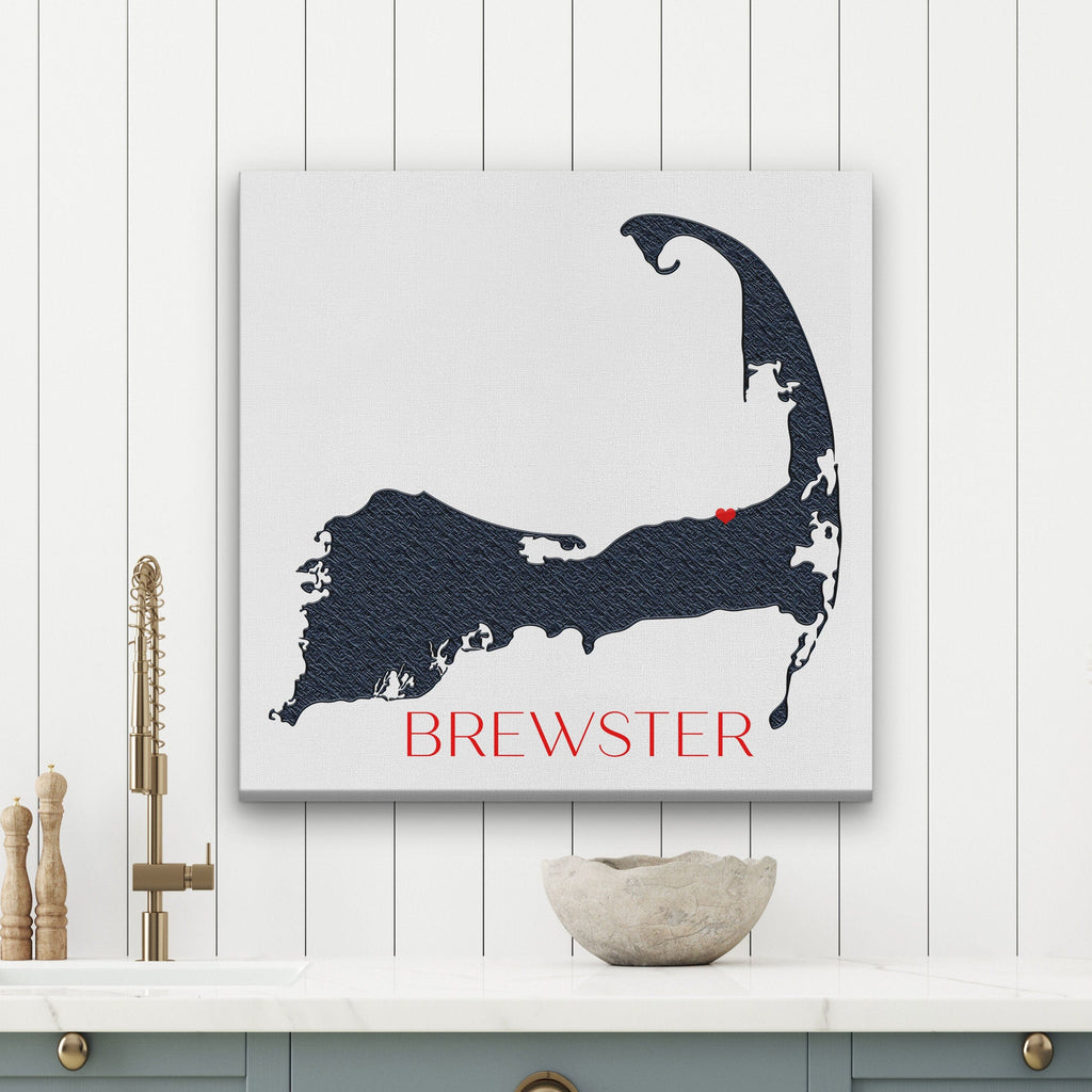 Cape Cod Canvas Map Sign | Customizable Silhouette Cape Wall Decor