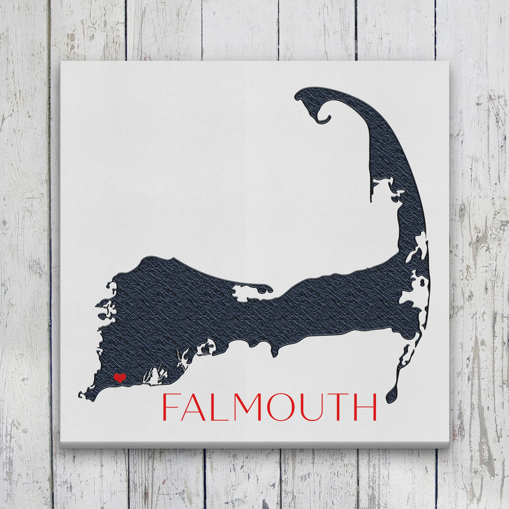 Cape Cod Canvas Map Sign | Customizable Silhouette Cape Wall Decor