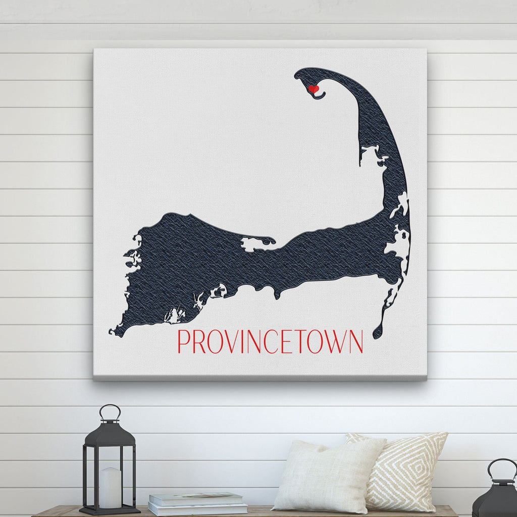 Cape Cod Canvas Map Sign | Customizable Silhouette Cape Wall Decor