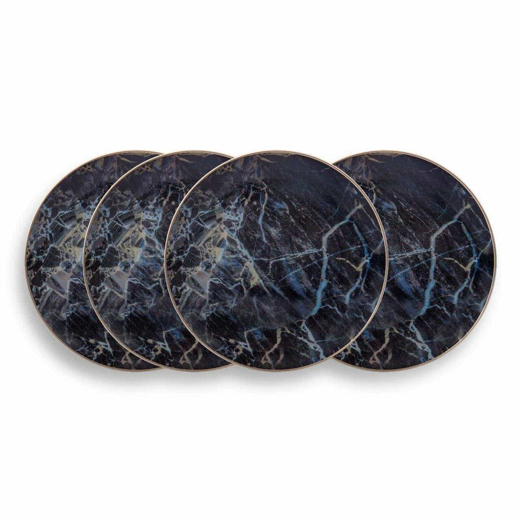 Black Marble Accent Salad Plate-Set of 4
