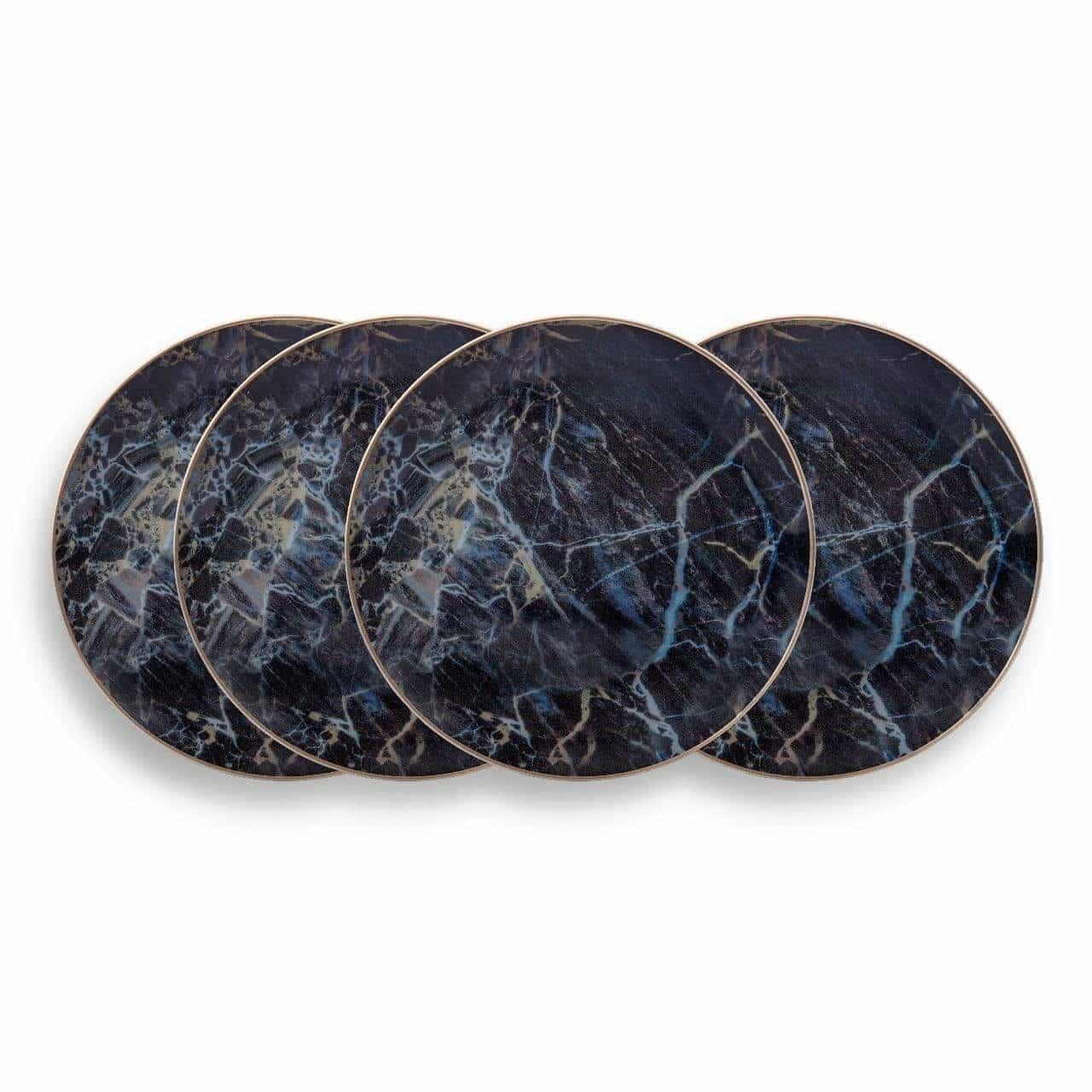 Black Marble Accent Salad Plate-Set of 4