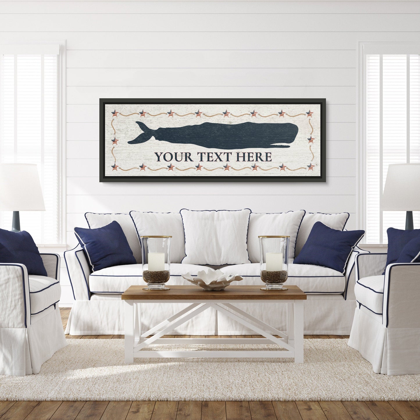 Personalized Framed Whale Canvas Sign