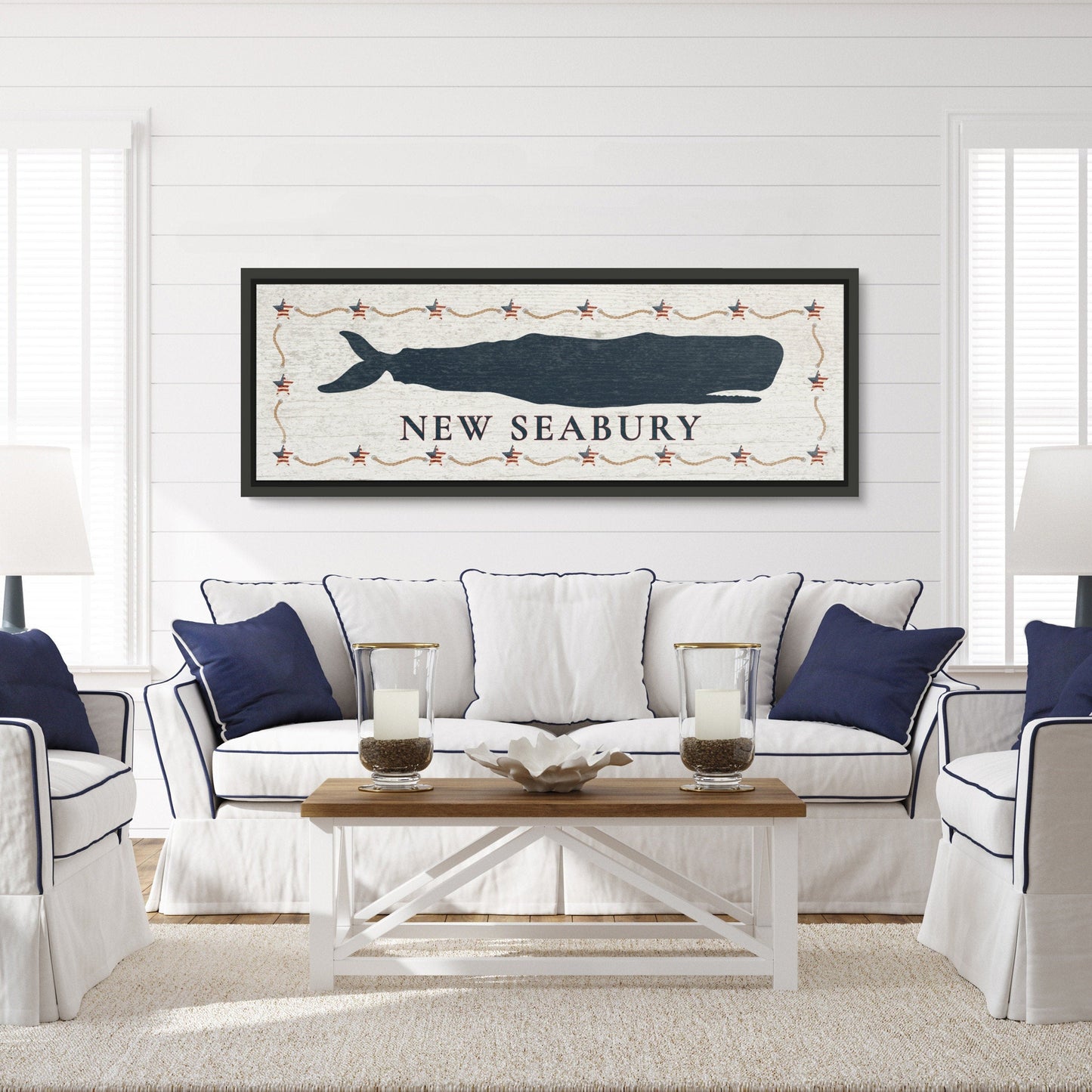 Personalized Framed Whale Canvas Sign
