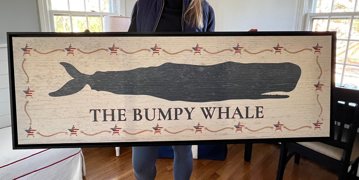 Personalized Framed Whale Canvas Sign