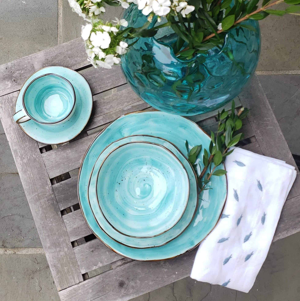Cabana Turquoise Dinnerware - 20 Piece Set