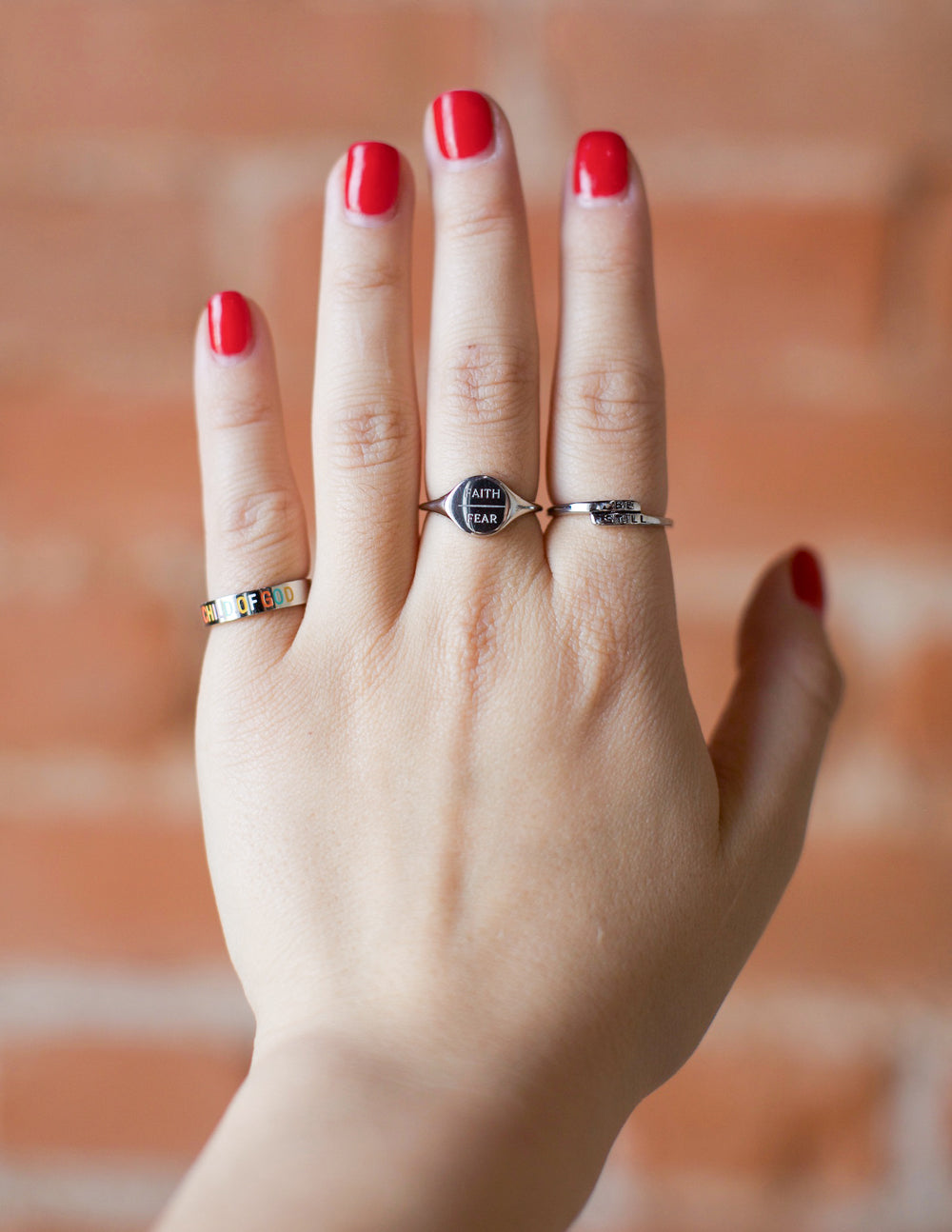 Anillo de plata "Fe sobre miedo"