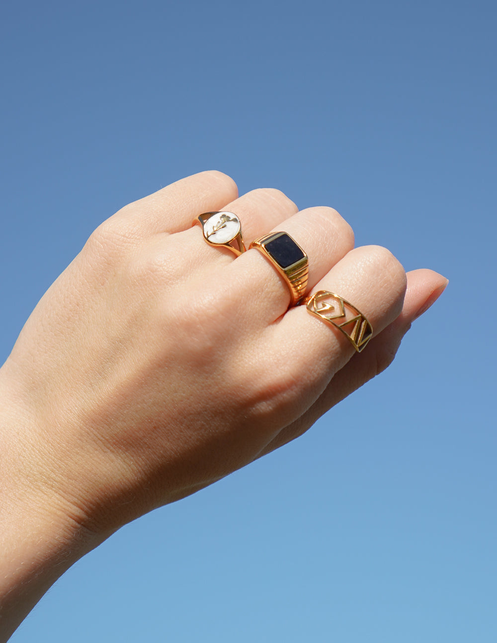 Anillo de sello de ónice