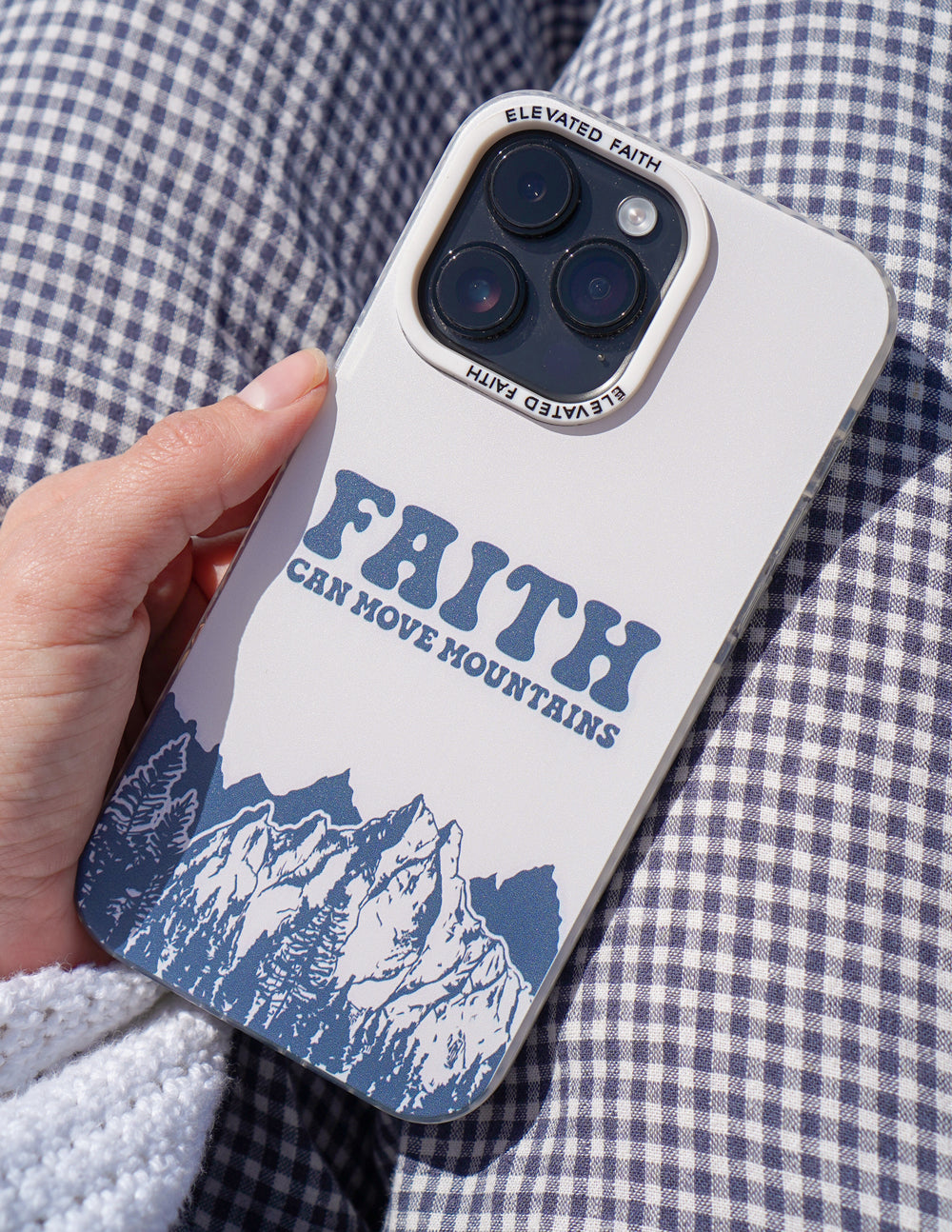 La fe mueve montañas carcasa de celular