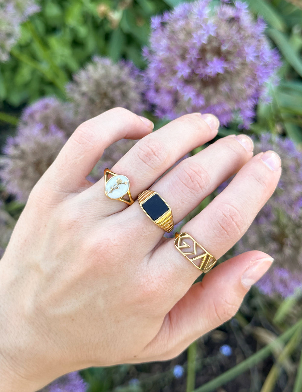 Anillo de sello de ónice