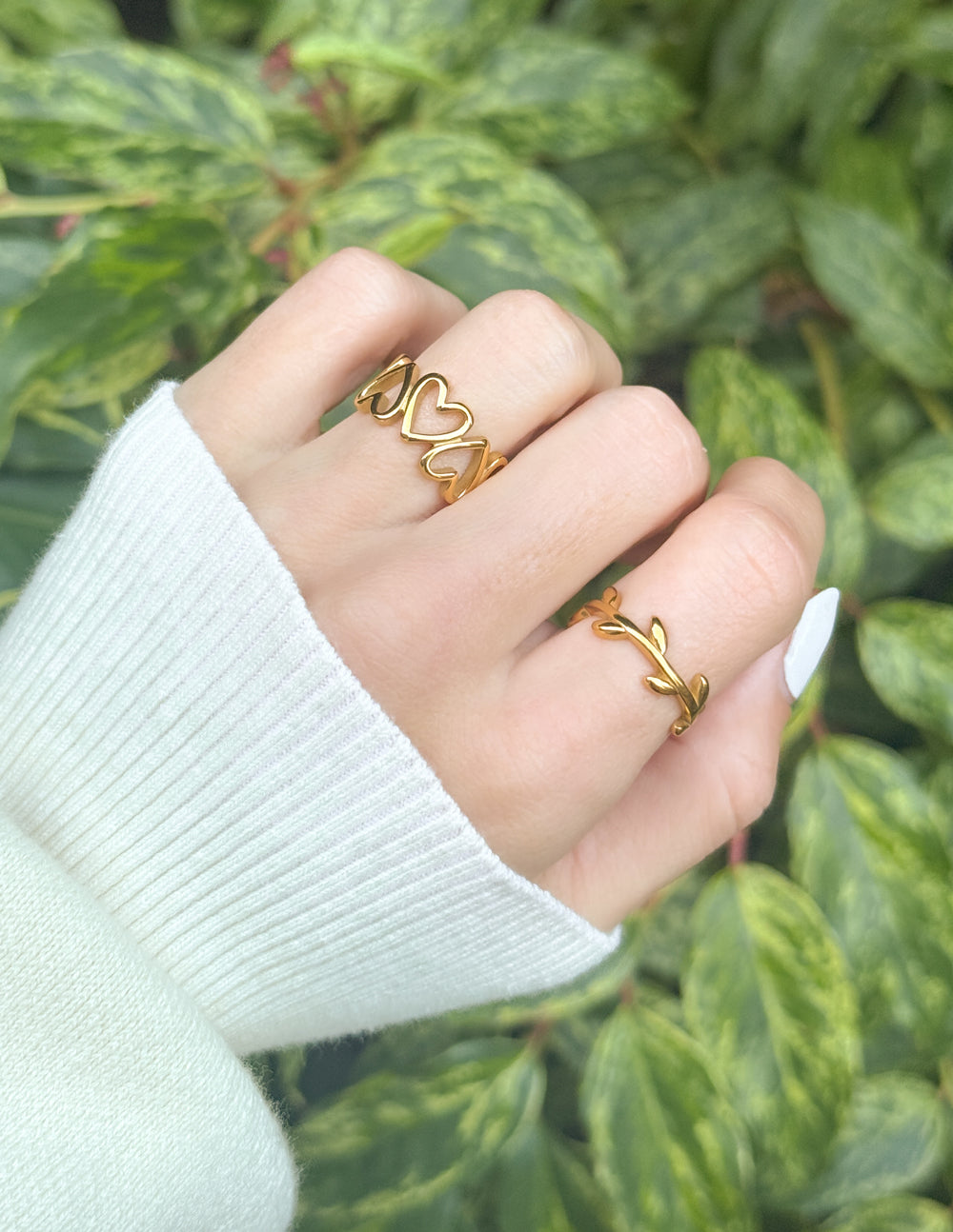 Anillo de cadena con corazón