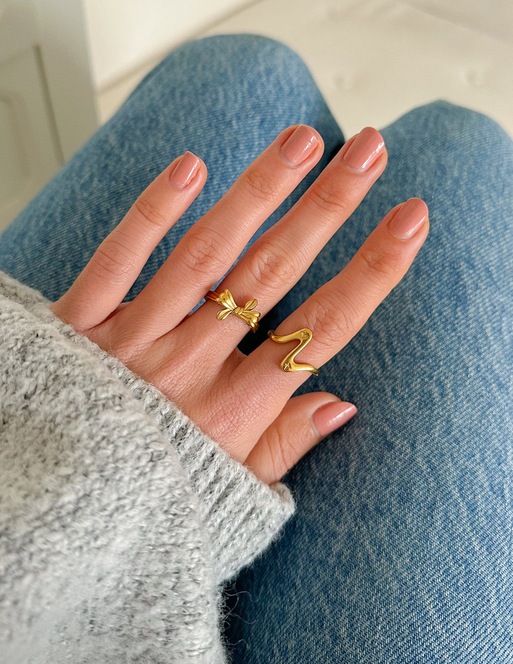 Anillo de corazón ondulado