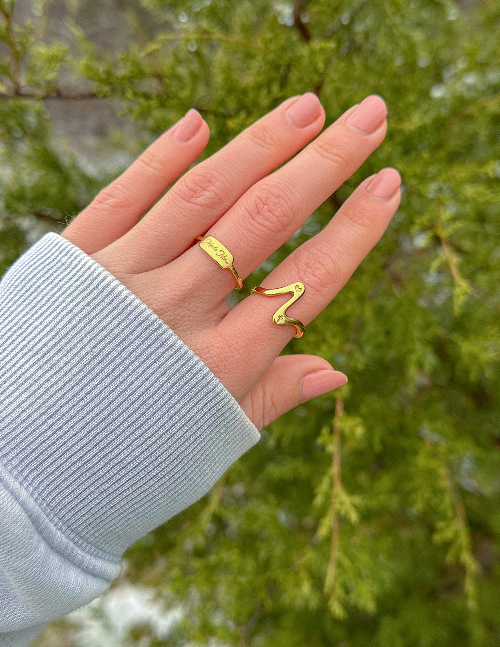 Anillo de corazón ondulado
