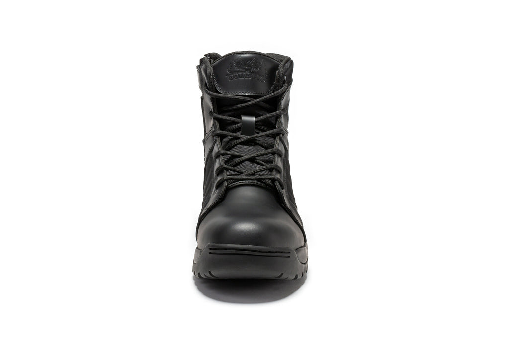 Pro Black Men's 6 inch Side Zipper Rubber Sole Tactical Boots BMP111BK