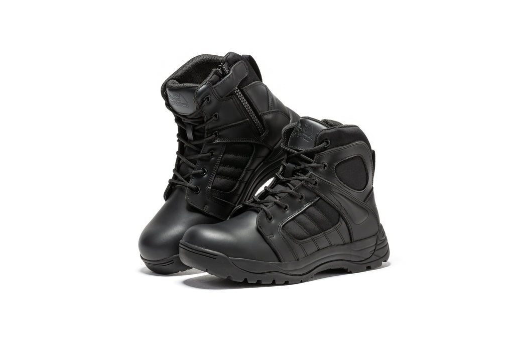 Pro Black Men's 6 inch Side Zipper Rubber Sole Tactical Boots BMP111BK