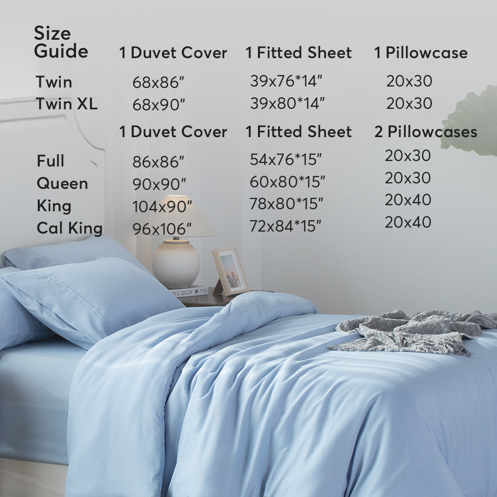 Kasentex Spring Duvet Cover Bedding Set with Duvet Cover, Pillowcase, Fitted Sheet, Hypoallergenic and Breathable, Room Decor, Graduation Gifts