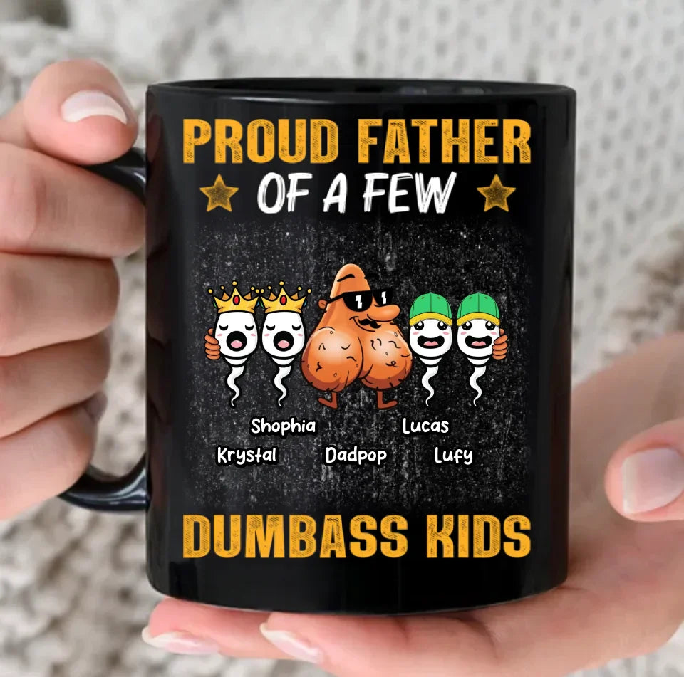 Personalized Dad Coffee Mug - Up to 4 Kids - Gift Idea For Father's Day