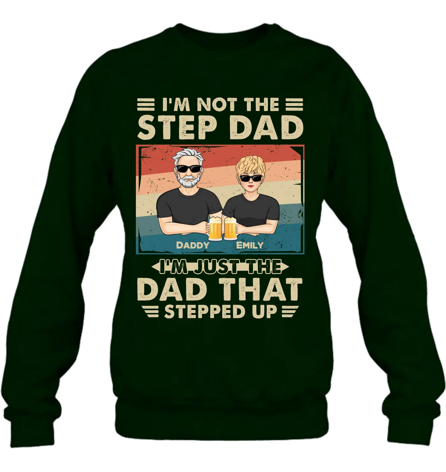 Personalized Step Dad Shirt/Sweater/Hoodie - Dad With Up To 4 Children - Father's Day Gift Idea For Step Dad