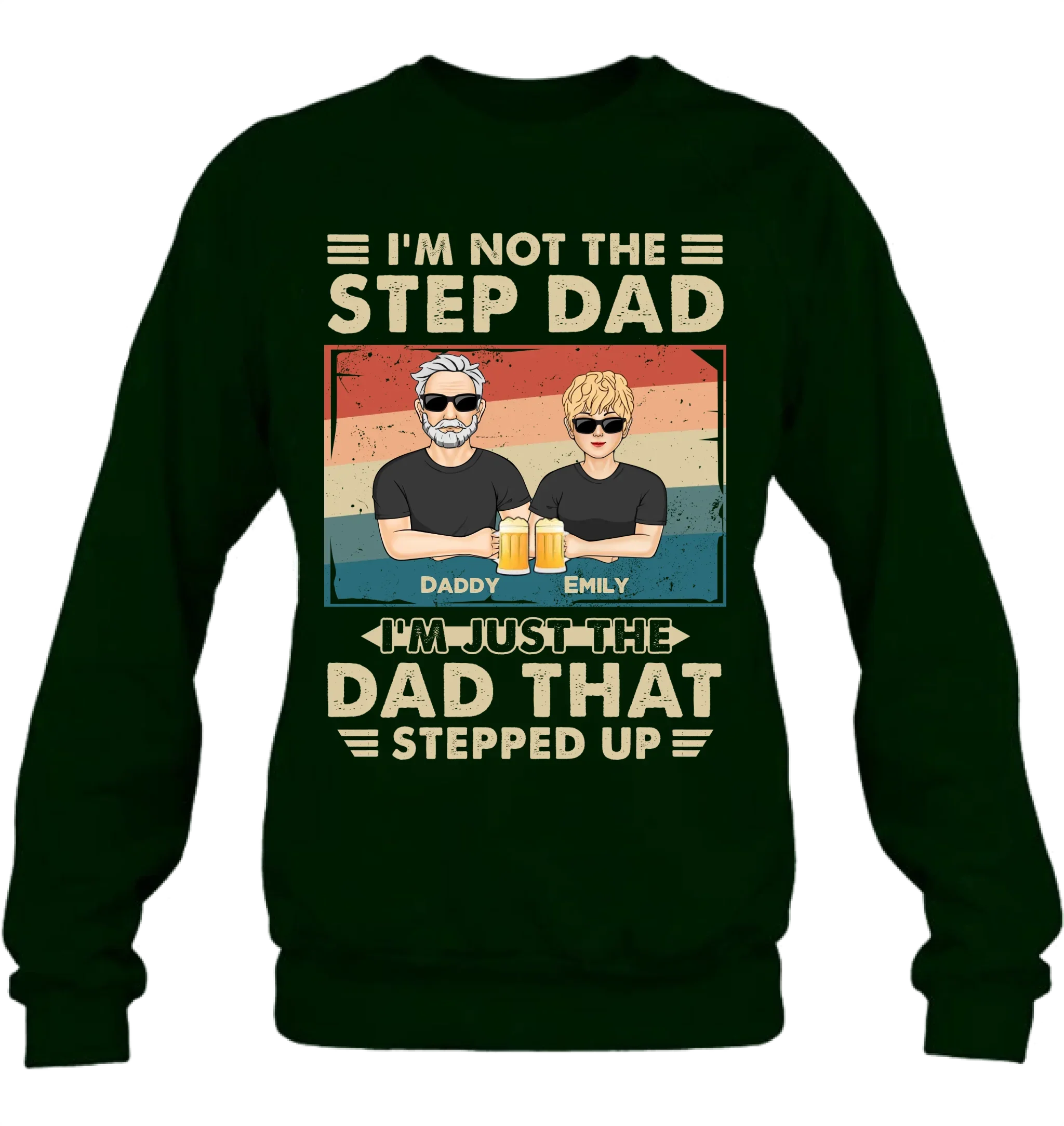 Personalized Step Dad Shirt/Sweater/Hoodie - Dad With Up To 4 Children - Father's Day Gift Idea For Step Dad