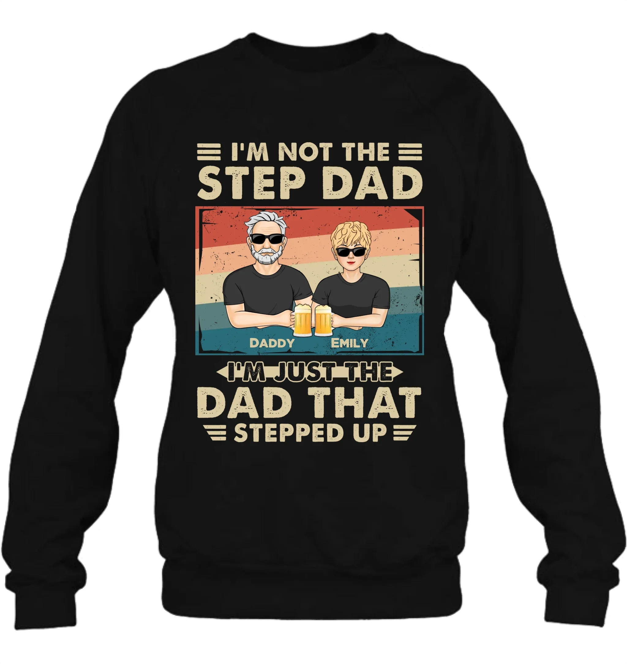 Personalized Step Dad Shirt/Sweater/Hoodie - Dad With Up To 4 Children - Father's Day Gift Idea For Step Dad