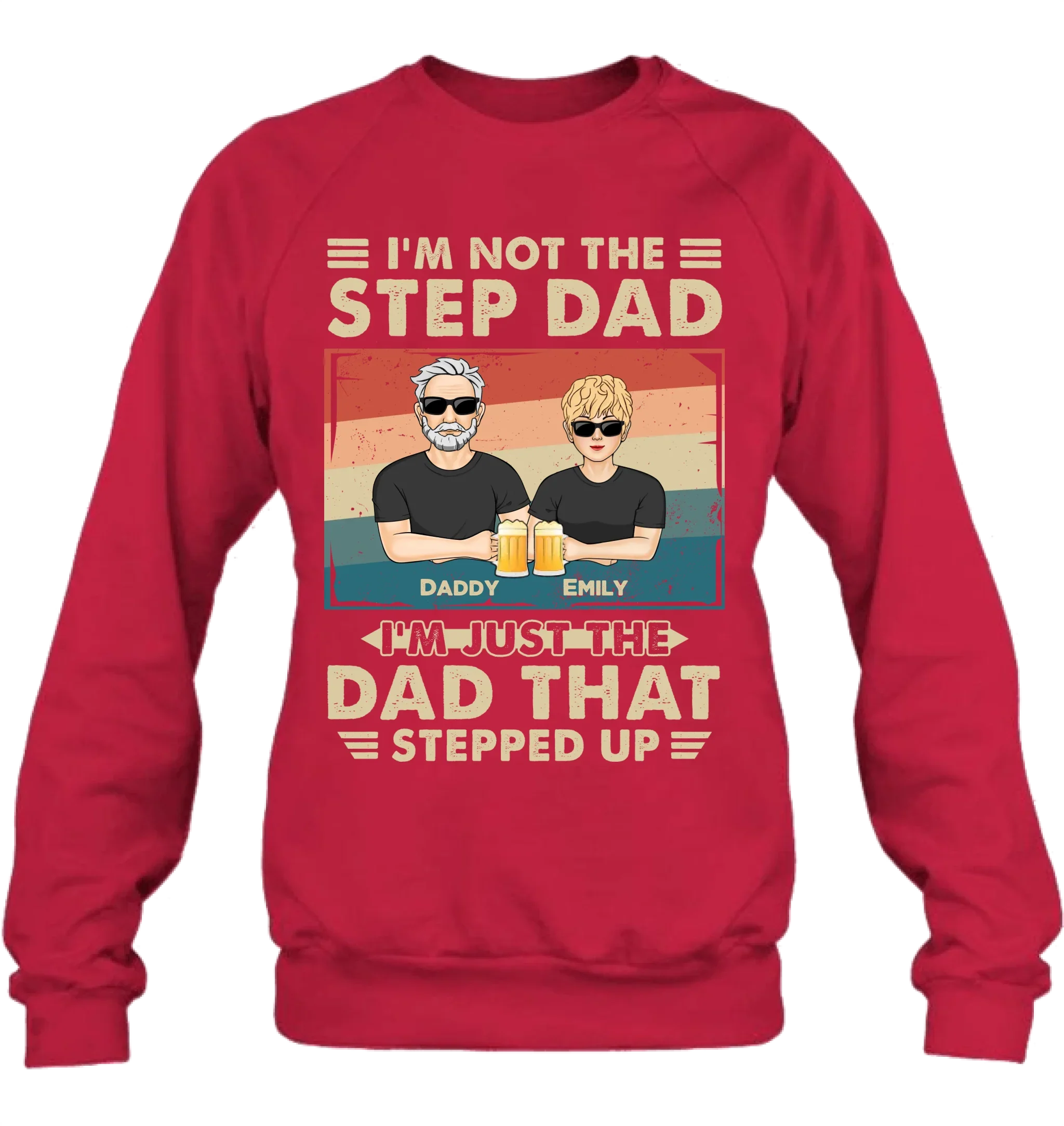 Personalized Step Dad Shirt/Sweater/Hoodie - Dad With Up To 4 Children - Father's Day Gift Idea For Step Dad