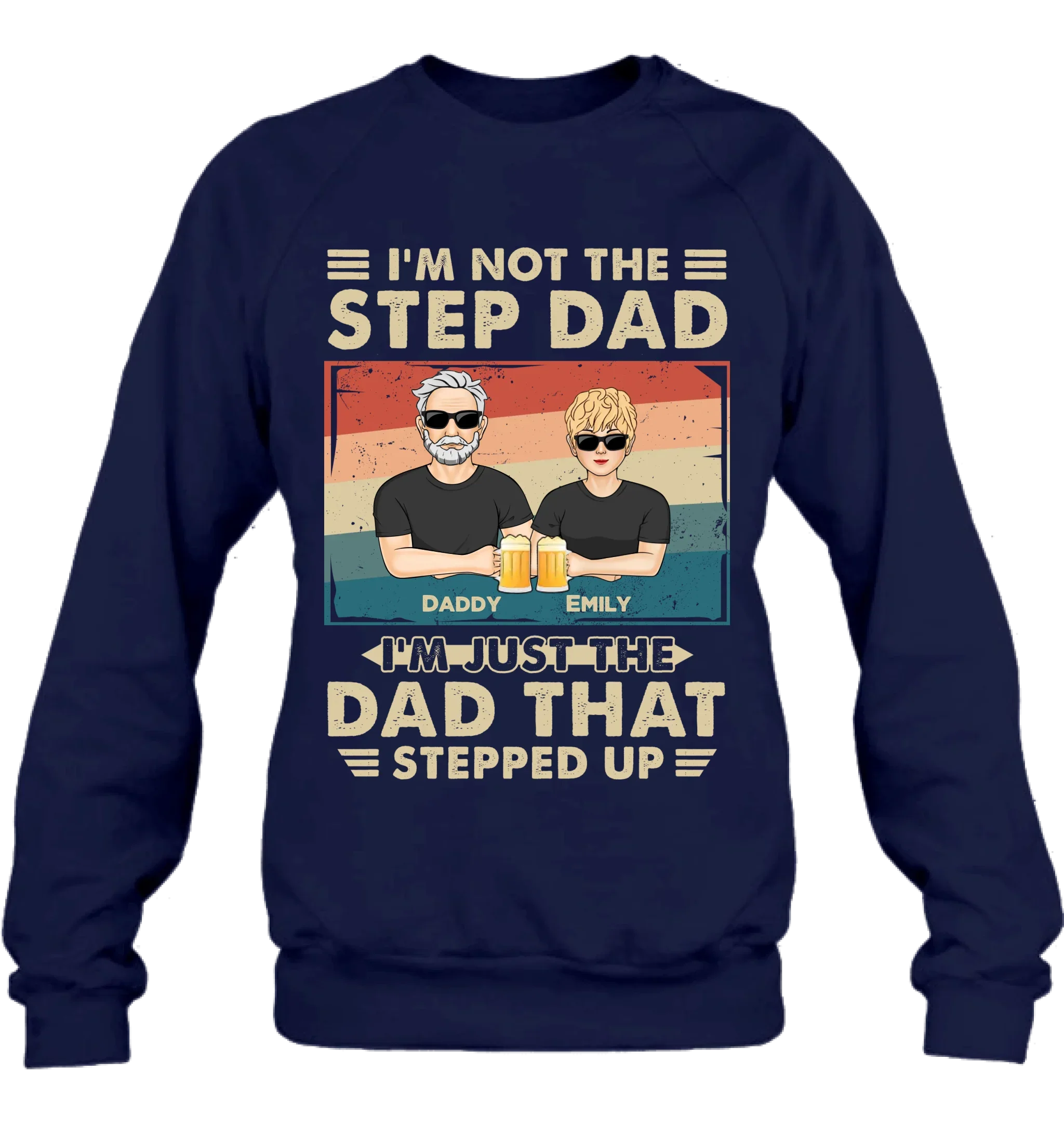 Personalized Step Dad Shirt/Sweater/Hoodie - Dad With Up To 4 Children - Father's Day Gift Idea For Step Dad