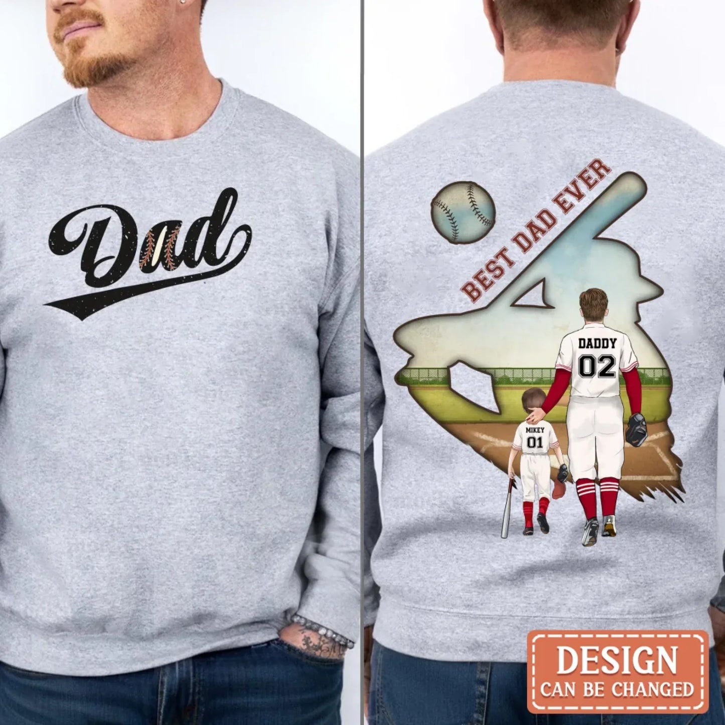 Personalized Baseball Best Dad Ever T-shirt/ Hoodie/ Sweater - Father's Day Gifts Idea