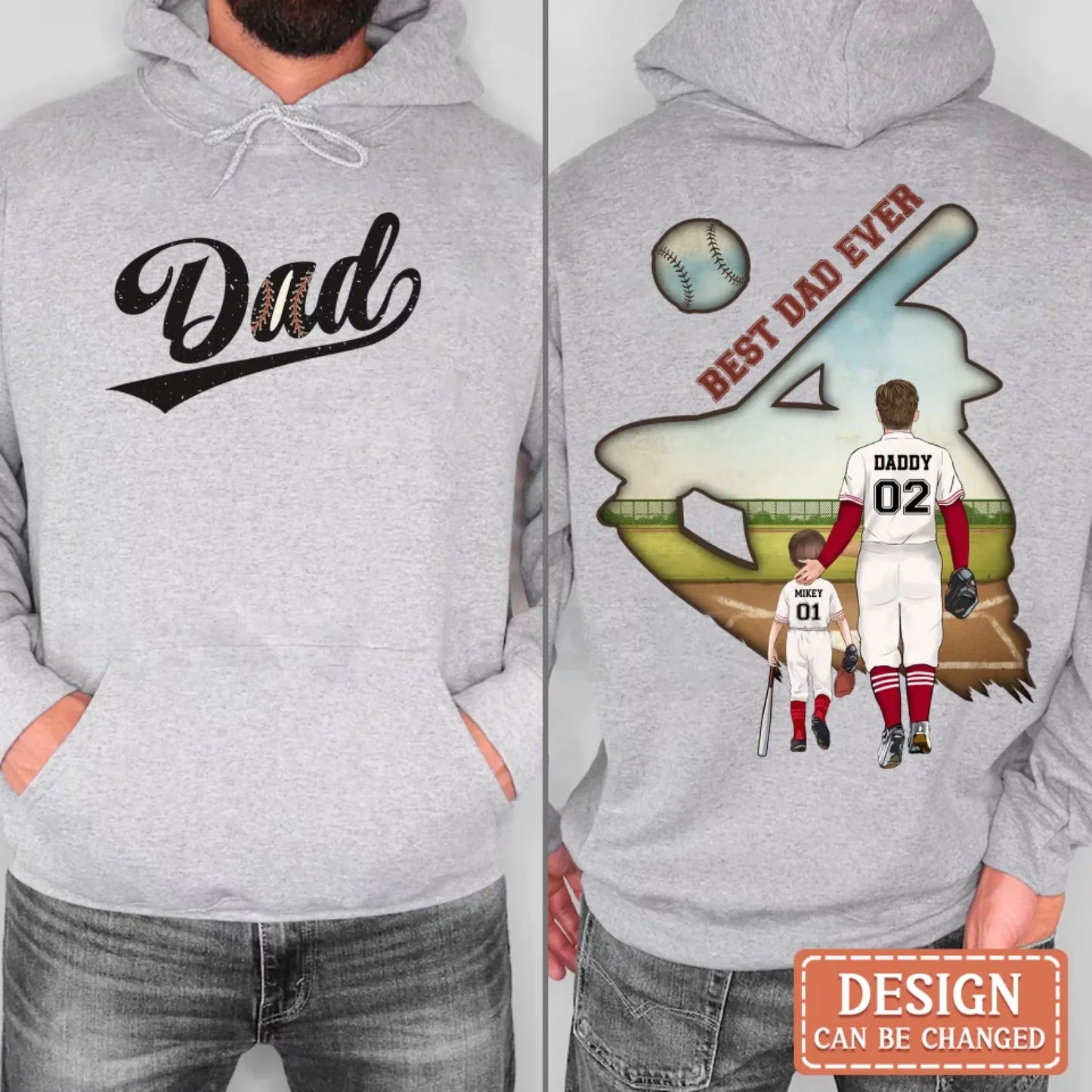 Personalized Baseball Best Dad Ever T-shirt/ Hoodie/ Sweater - Father's Day Gifts Idea