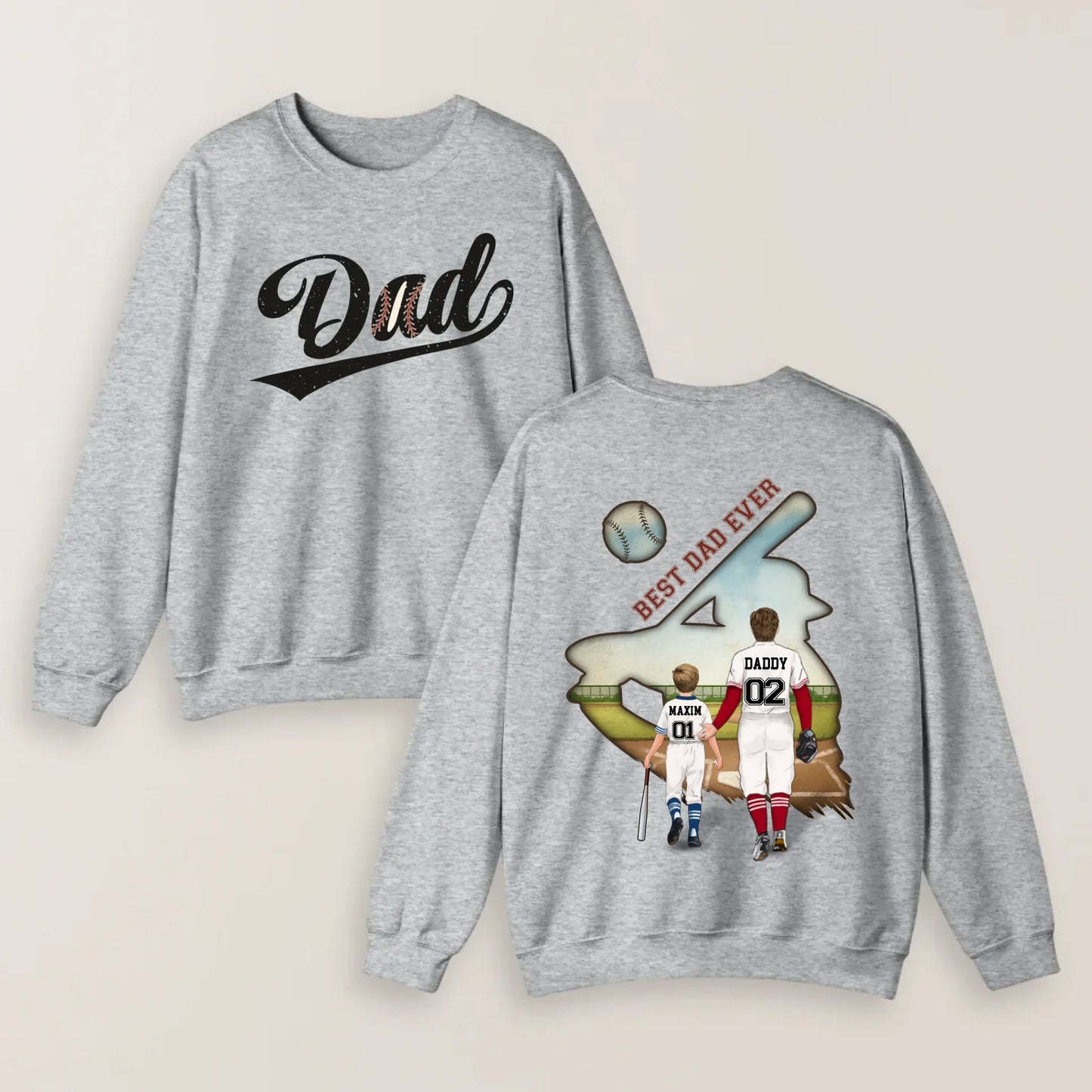 Personalized Baseball Best Dad Ever T-shirt/ Hoodie/ Sweater - Father's Day Gifts Idea