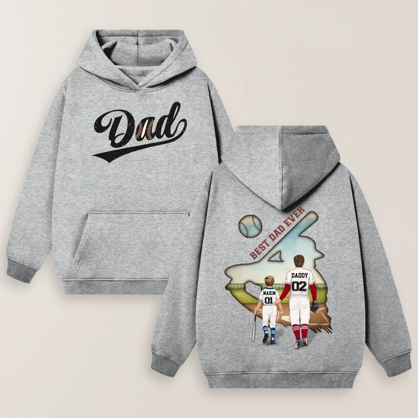 Personalized Baseball Best Dad Ever T-shirt/ Hoodie/ Sweater - Father's Day Gifts Idea