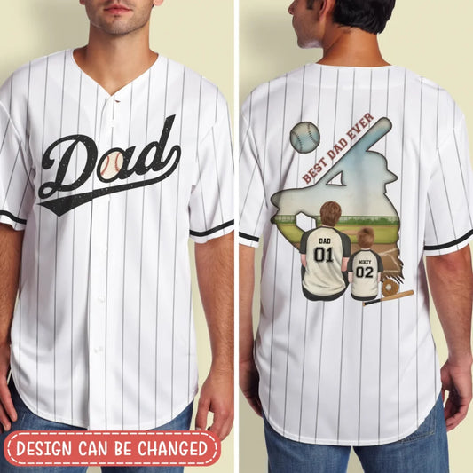 Personalized Best Dad Ever Baseball Jersey - Father's Day Gifts Idea