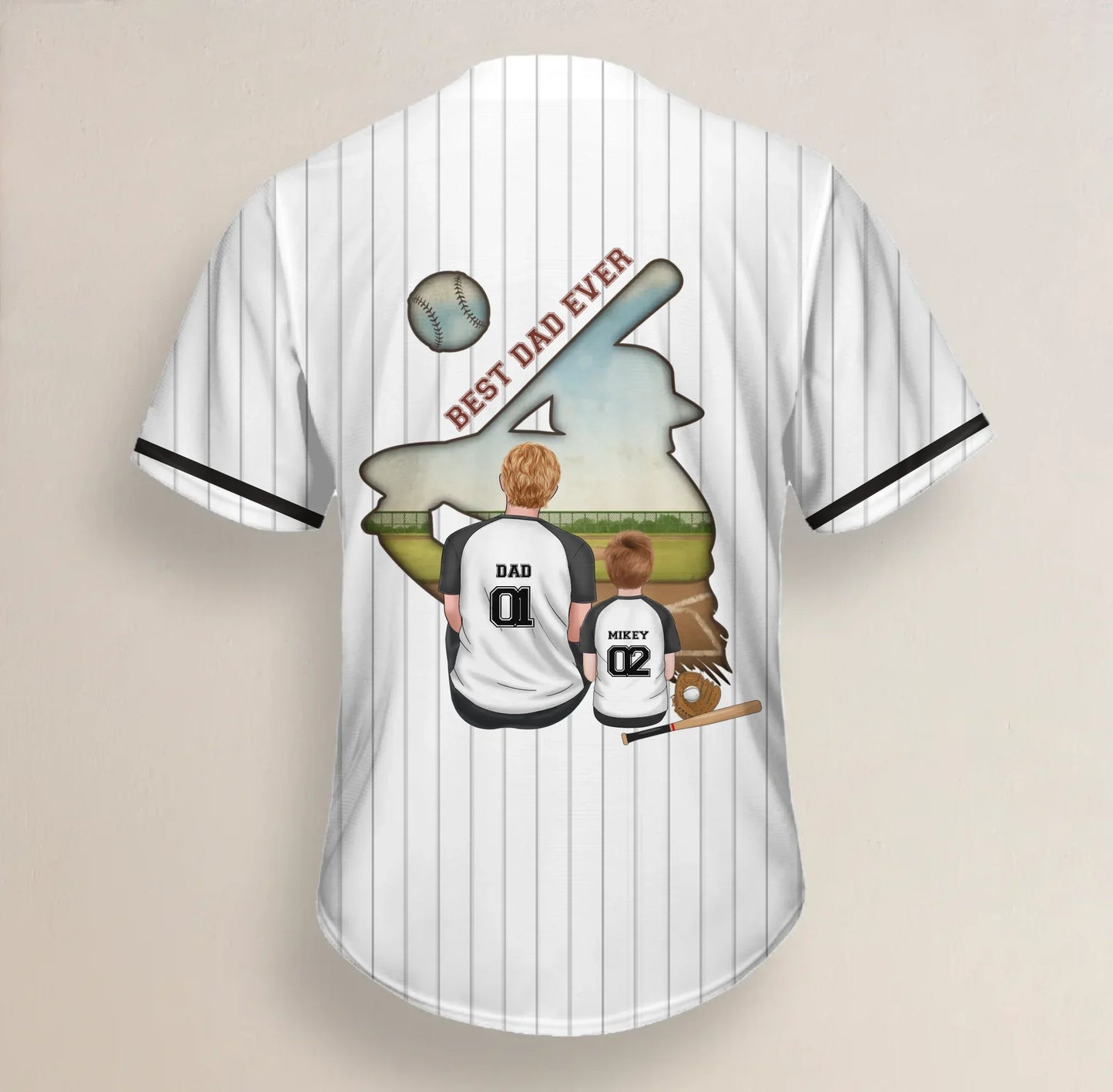 Personalized Best Dad Ever Baseball Jersey - Father's Day Gifts Idea