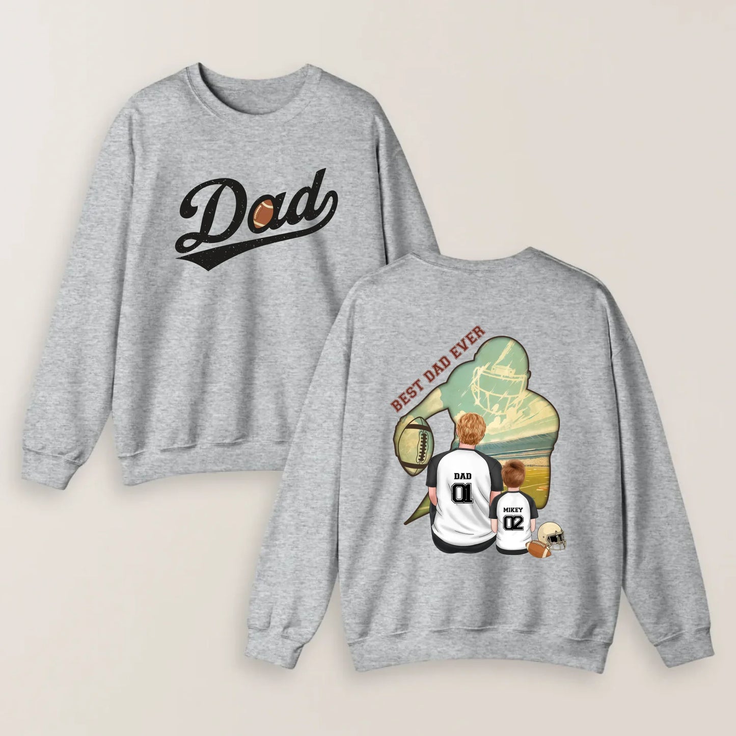 Personalized Football Dad T-shirt/ Hoodie/ Sweater - Father's Day Gifts Idea - Best Dad Ever