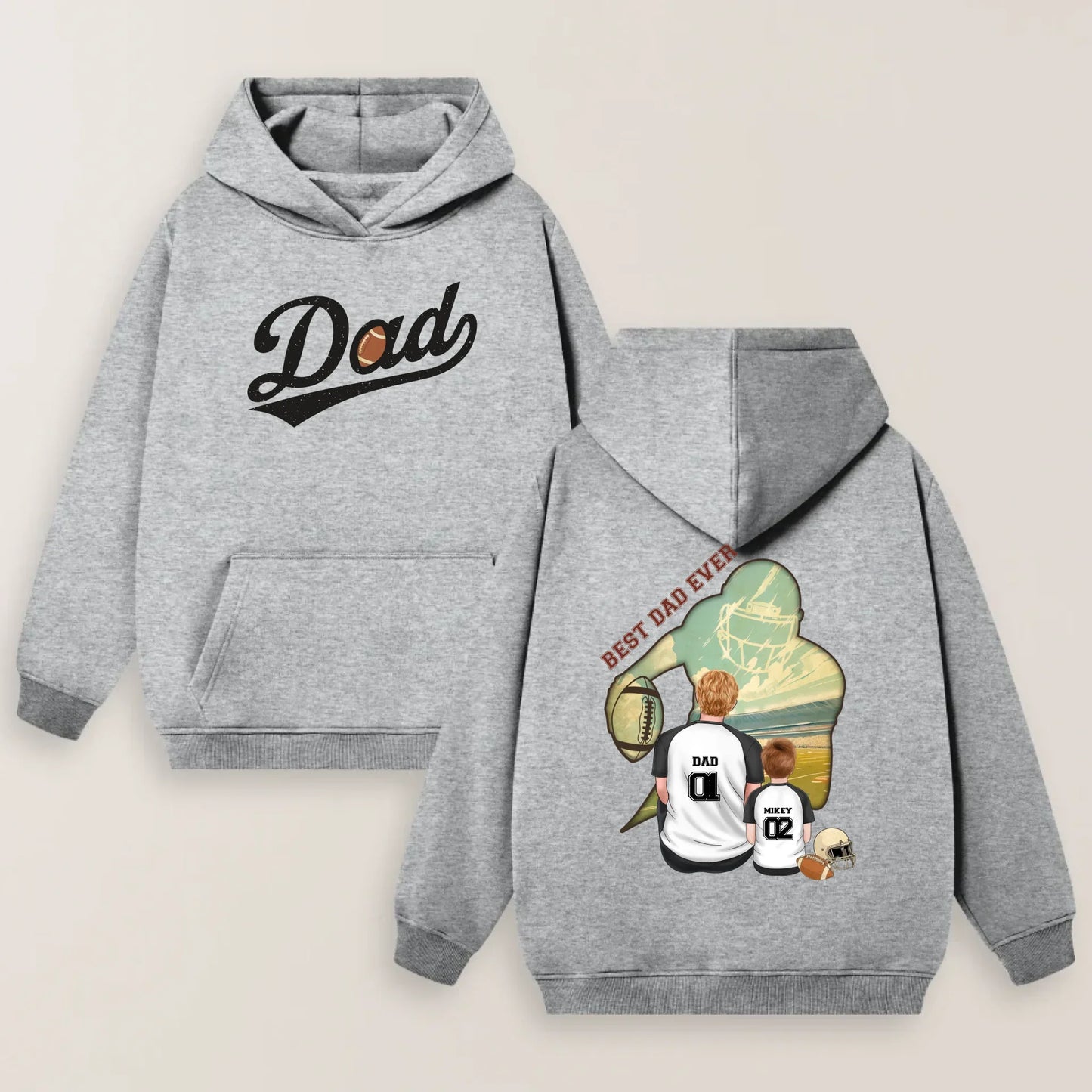 Personalized Football Dad T-shirt/ Hoodie/ Sweater - Father's Day Gifts Idea - Best Dad Ever