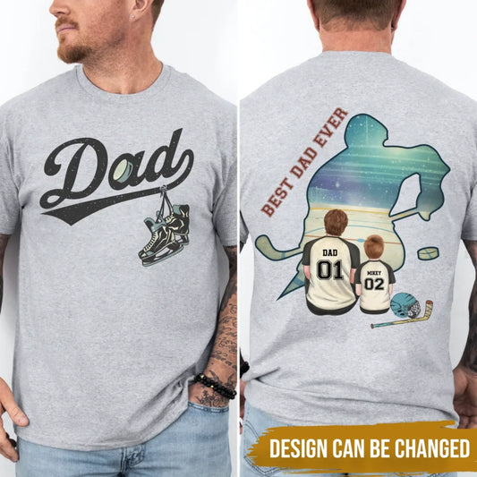Personalized Ice Hockey Dad T-shirt/ Hoodie/ Sweater - Father's Day Gifts Idea - Best Dad Ever