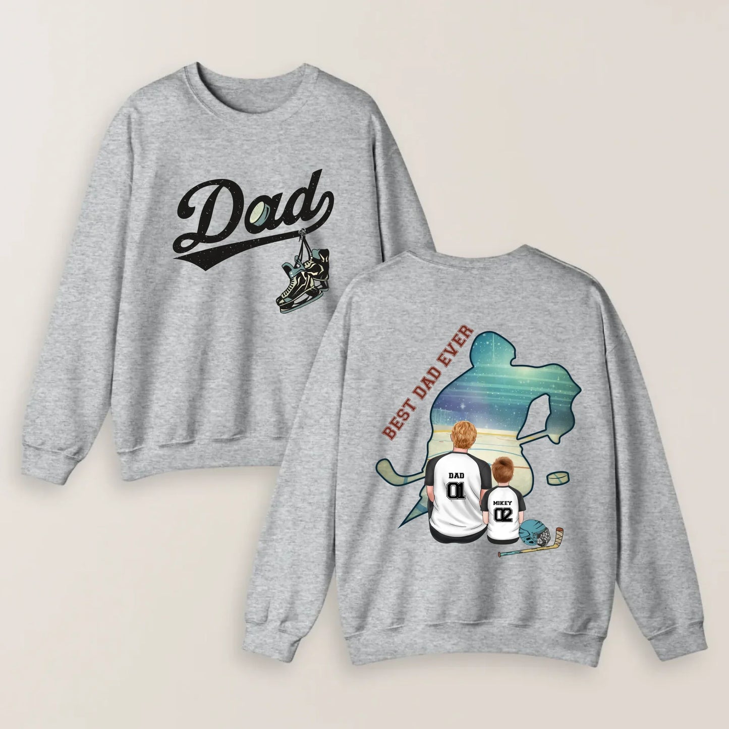 Personalized Ice Hockey Dad T-shirt/ Hoodie/ Sweater - Father's Day Gifts Idea - Best Dad Ever