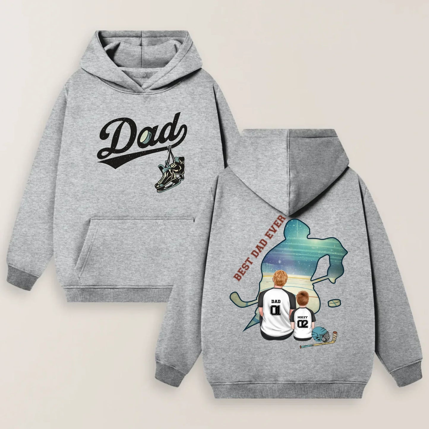Personalized Ice Hockey Dad T-shirt/ Hoodie/ Sweater - Father's Day Gifts Idea - Best Dad Ever