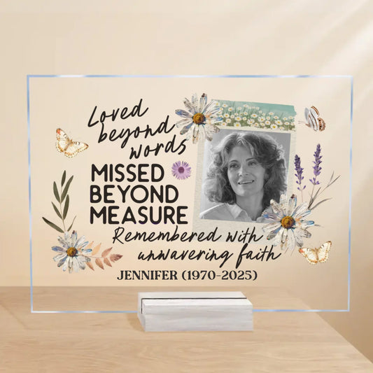 Personalized Memorial Custom Photo Acrylic Plaque - Memorial Gift for Mother's Day/Father's Day
