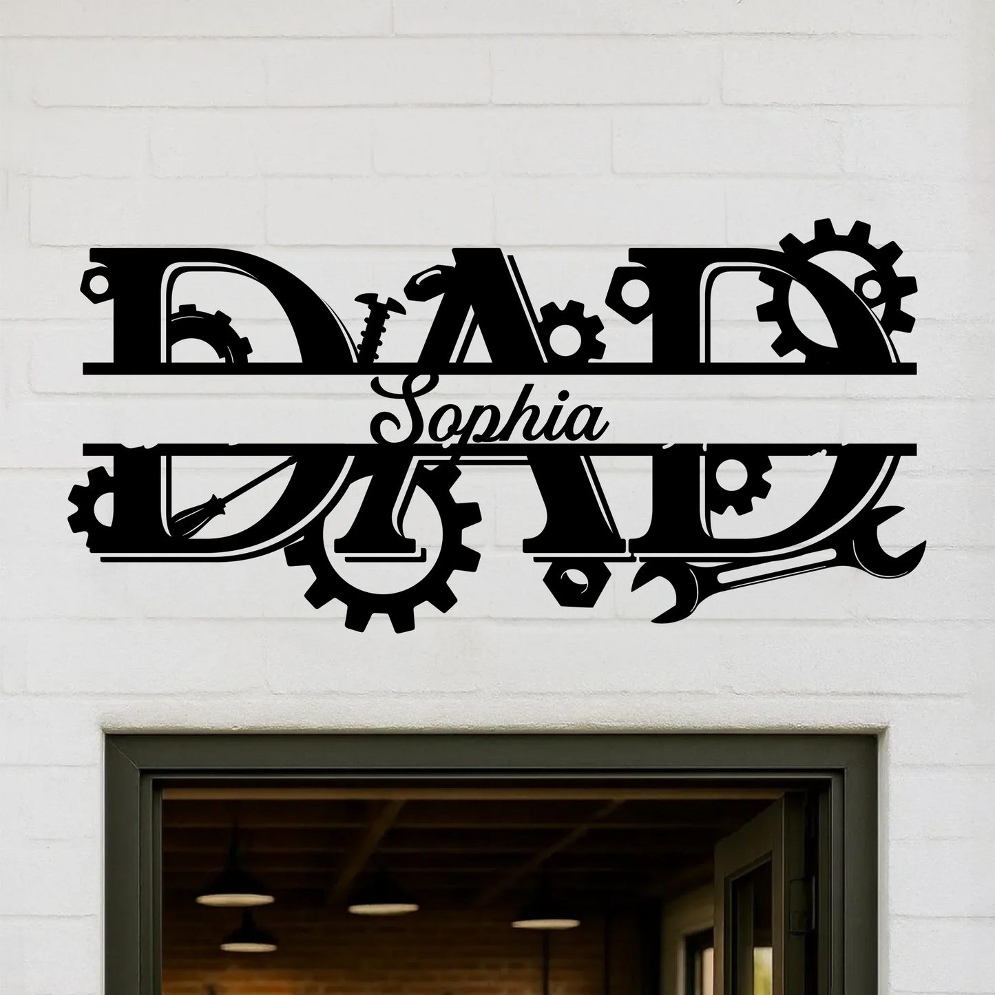 Personalized Dad Metal Sign - Gift Idea For Father's Day - Up to 5 Kids