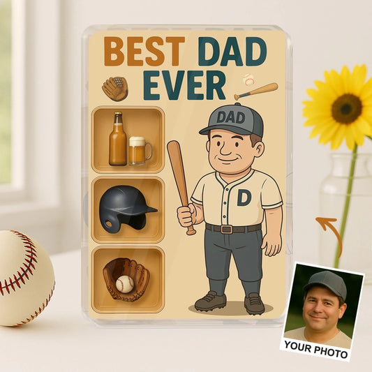 Personalized Baseball Acrylic Block - Gift Idea For Father's Day - Upload Photo - Best Dad Ever