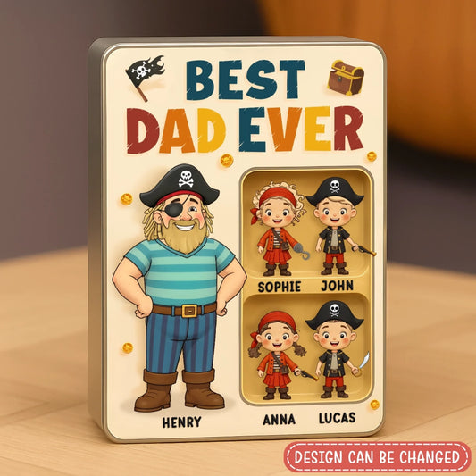 Personalized Private Dad Acrylic Block - Gift Idea For Father's Day - Up To 4 Kids - Best Dad Ever