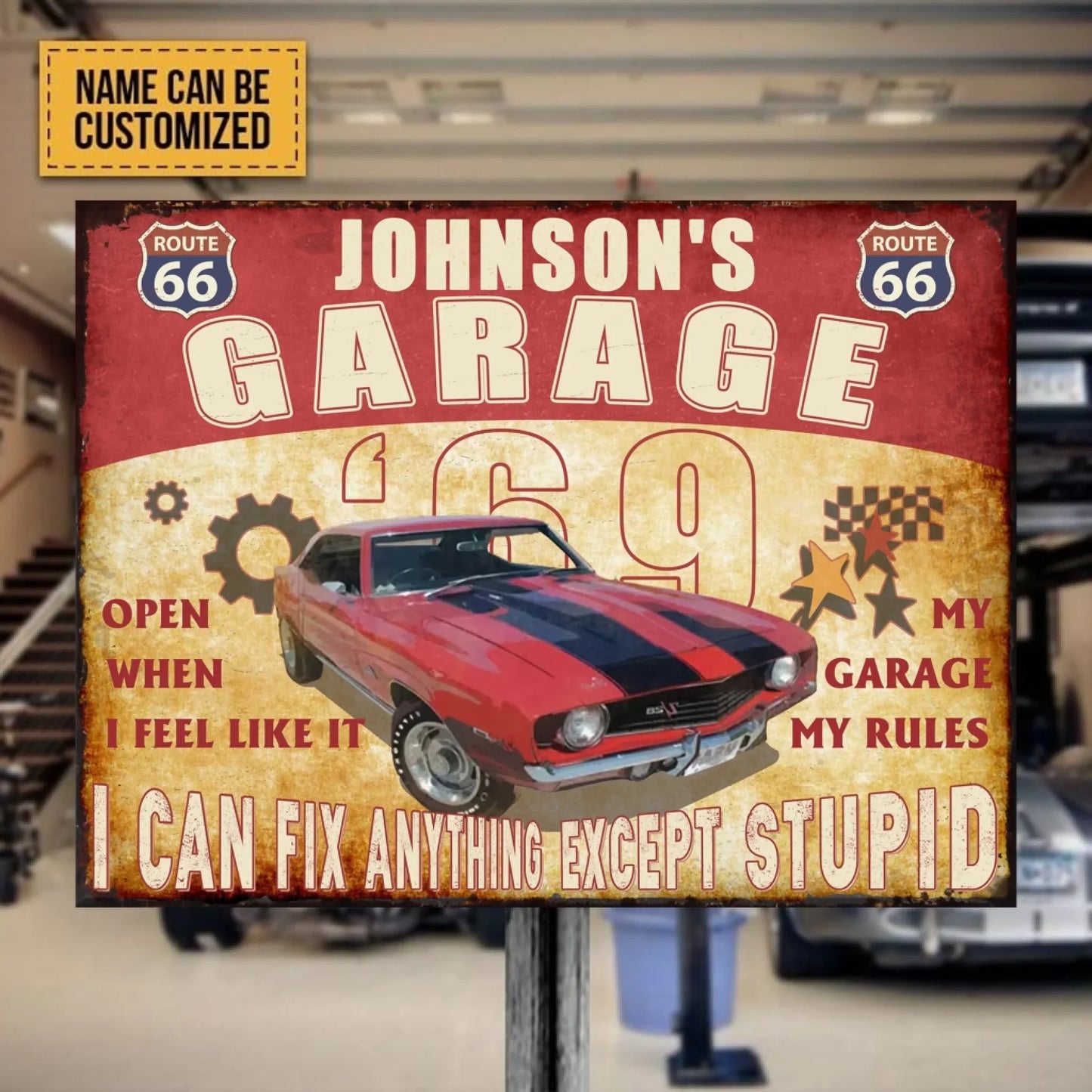 Personalized Garage Metal Sign - Upload Photo - Gift Idea For Father/Grandpa