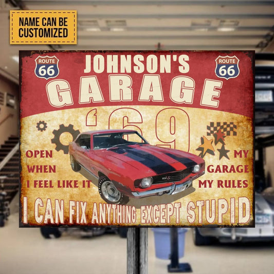 Personalized Garage Metal Sign - Upload Photo - Gift Idea For Father/Grandpa