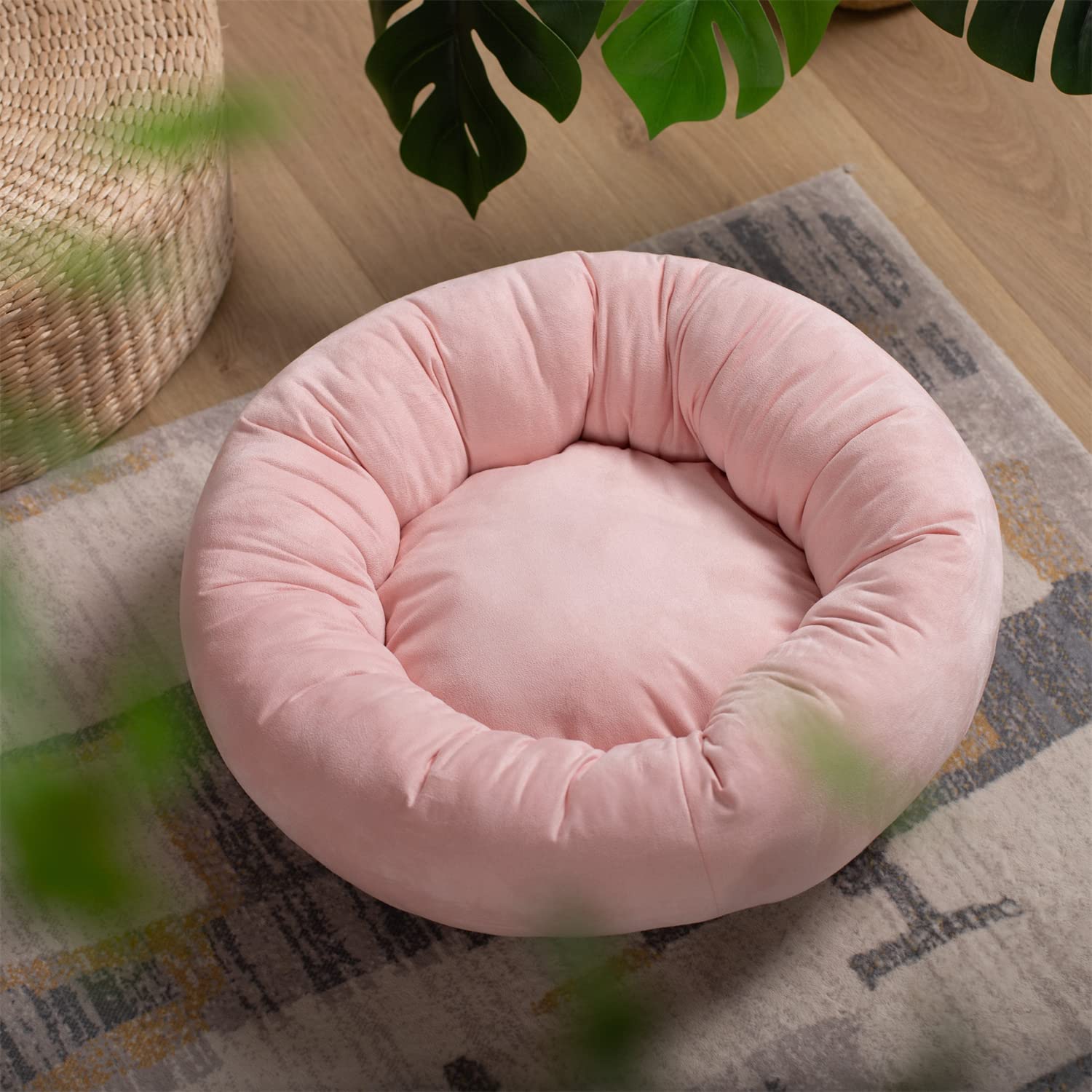 Kasentex Donut Design Round Dog Bed, Anti Slip and Machine Washable