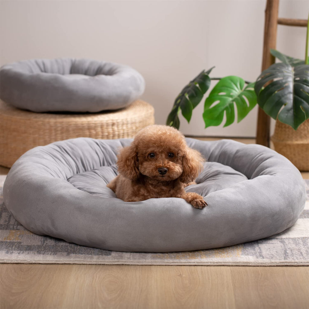 Kasentex Donut Design Round Dog Bed, Anti Slip and Machine Washable