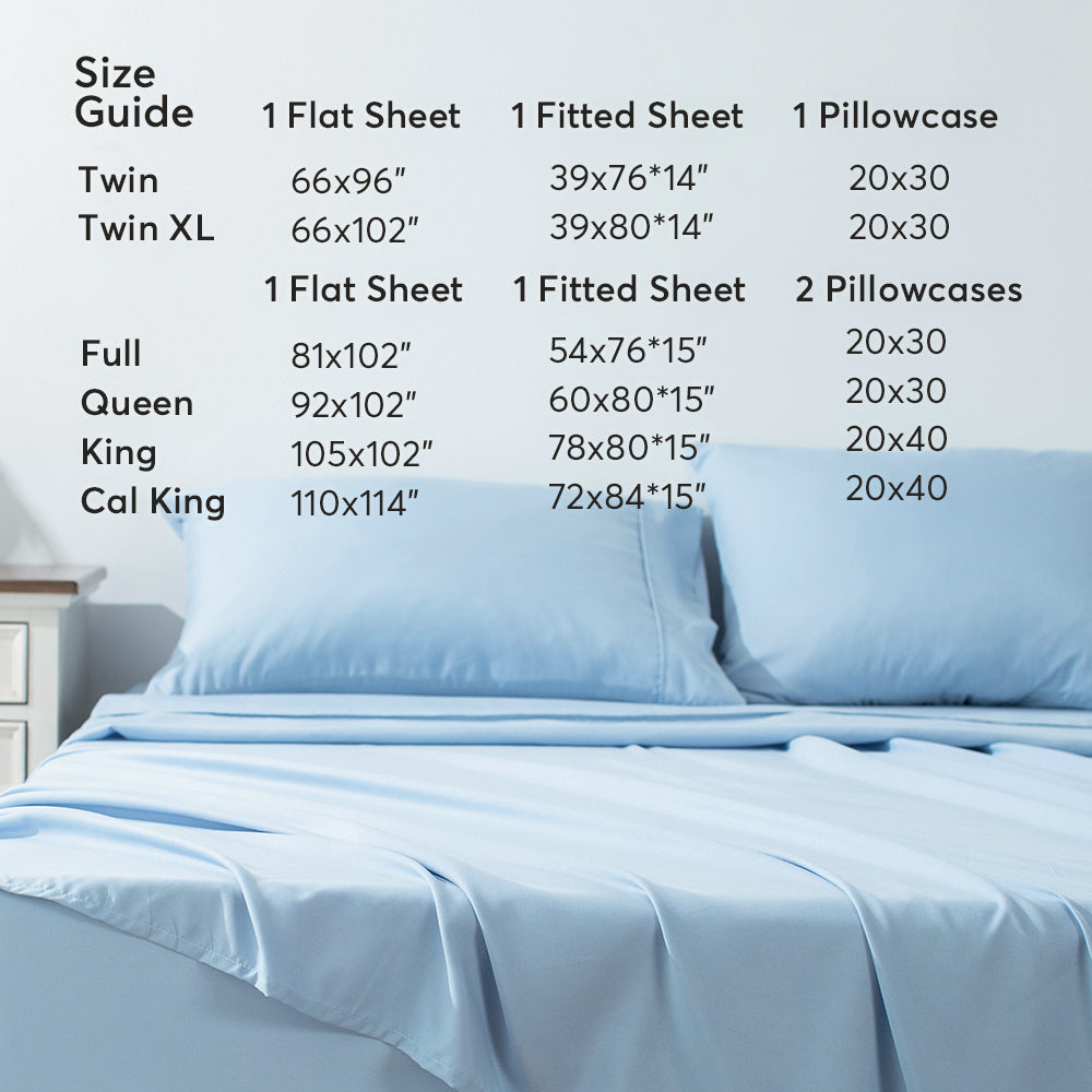 Kasentex Spring Soft Sheet Bedding Set in Deep Pocket, Hypoallergenic and Breathable, Room Decor, Graduation Gifts