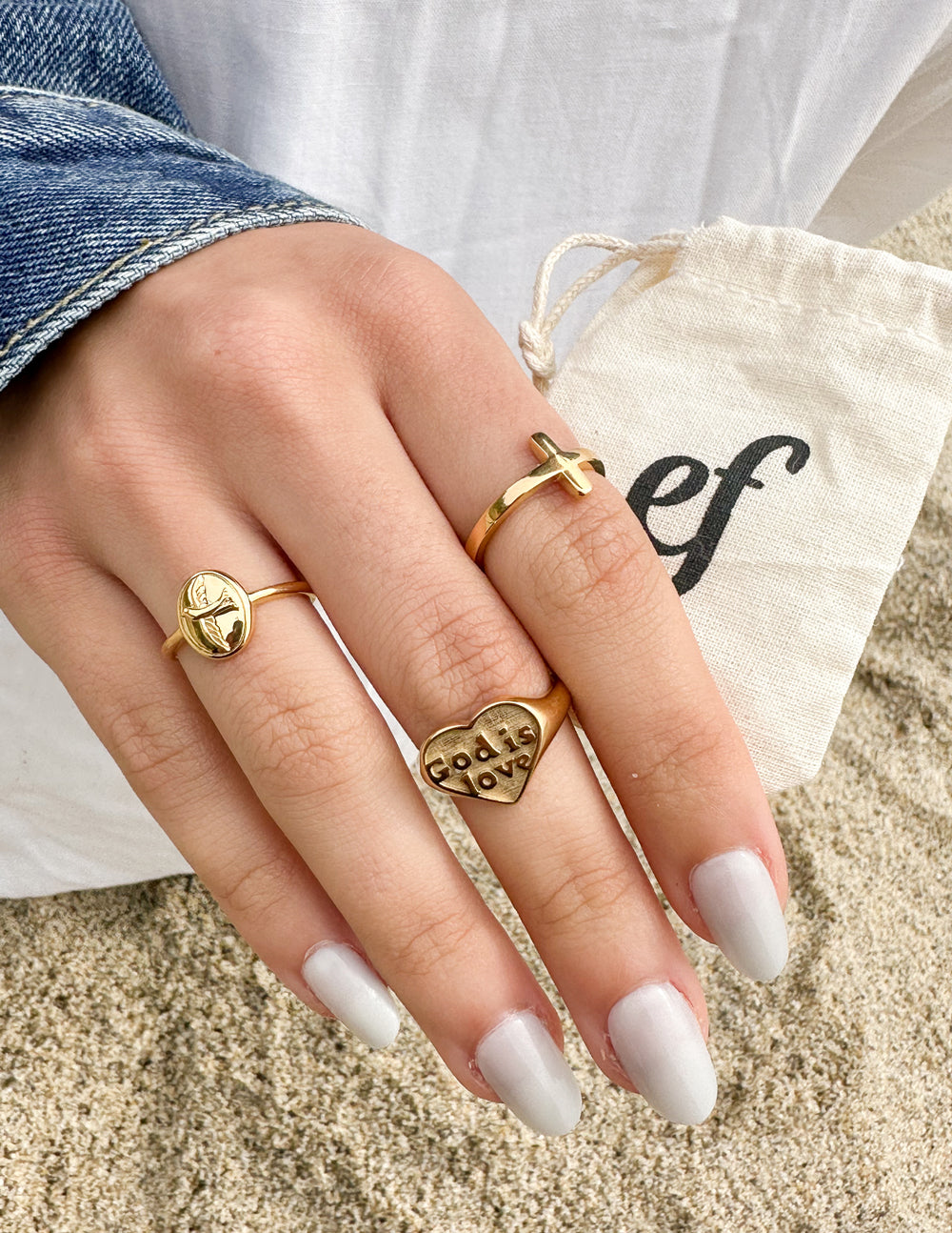 Gold God Is Love Ring