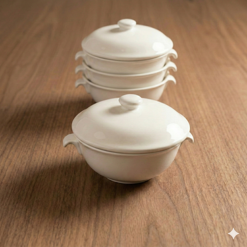 Carol Soup Bowl with Lid- Set of 4