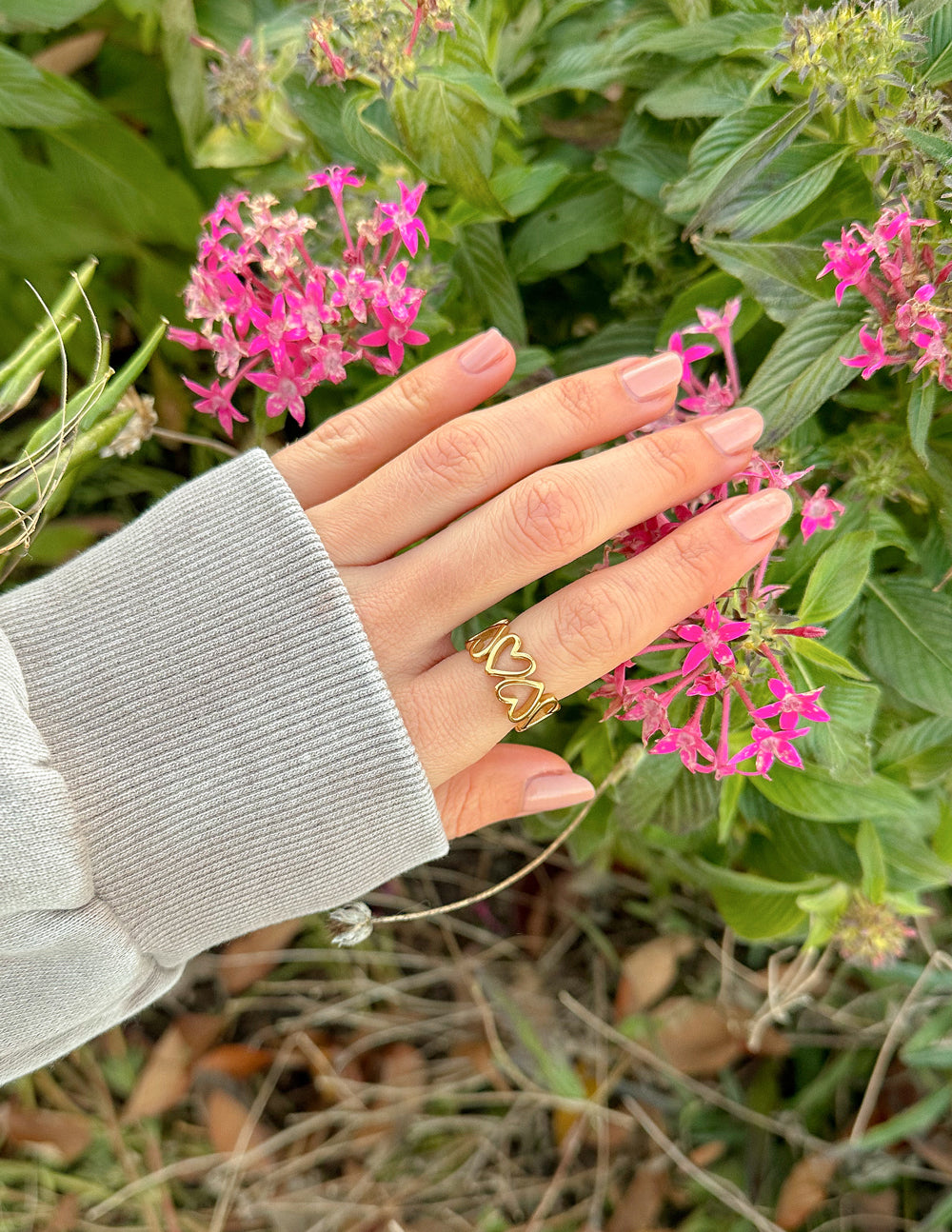 Anillo de cadena con corazón